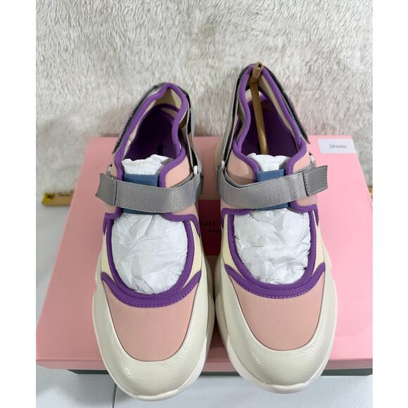 Kate Spade Cloud Cutout sneakers in tutu Pink Iris Bloom Size 9.5 NIB - Picture 2 of 9
